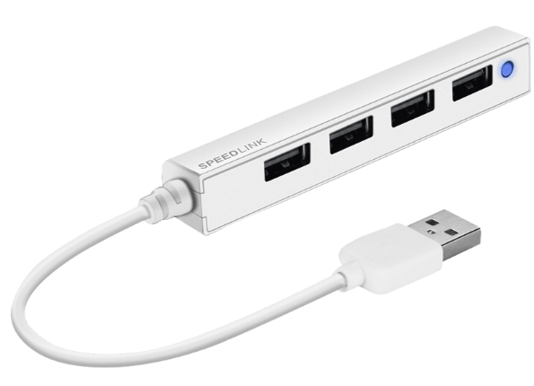 SPEEDLINK SNAPPY SLIM USB Hub 4-Port, USB HUB, Weiß